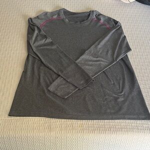 lululemon athletica Gray Long Sleeve Tee with Pink Accents